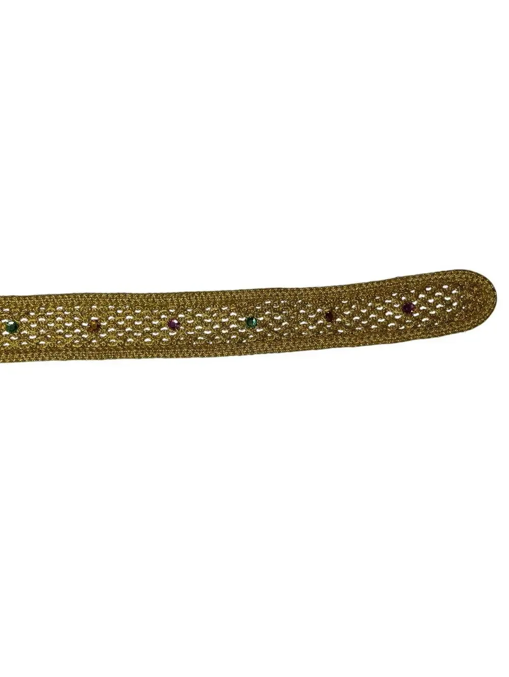 Vintage Golden Glam Crochet Belt Sparkly Gems